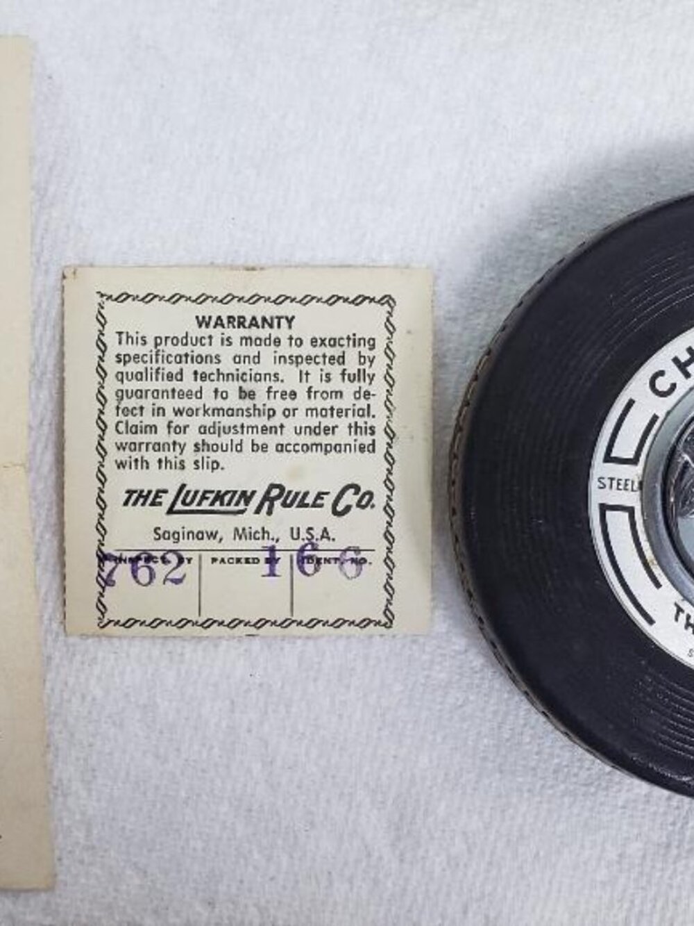 VINTAGE NEW LUFKIN CHROME CLAD 50FT ANCHOR STEEL TAPE C213